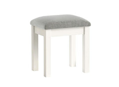 Burgundy Bedroom Stool – Smooth White Lacquered Dressing Stool