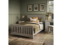Burgundy Two Drawer Bedside – Cool Light Grey Lacquered Bedside Storage Unit