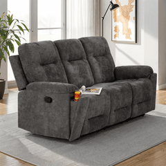 Guildford 3 Seater Recliner Sofa Grey Fabric - image 2