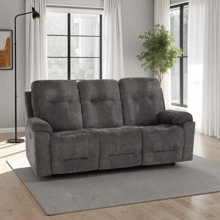 Guildford 3+1+1 Recliner Suite Grey Fabric - image 4