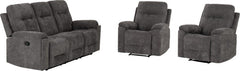 Guildford 3+1+1 Recliner Suite Grey Fabric - image 2