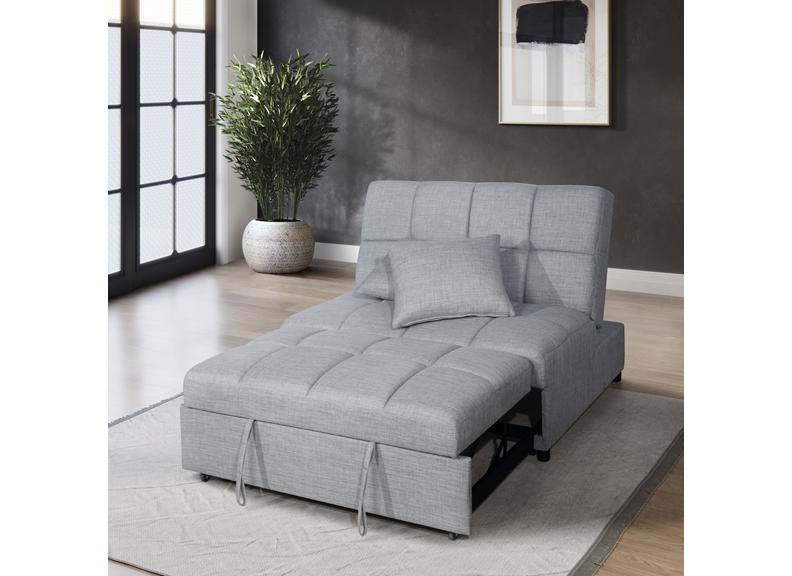 Gracie Grey Fabric Sofa Bed - open