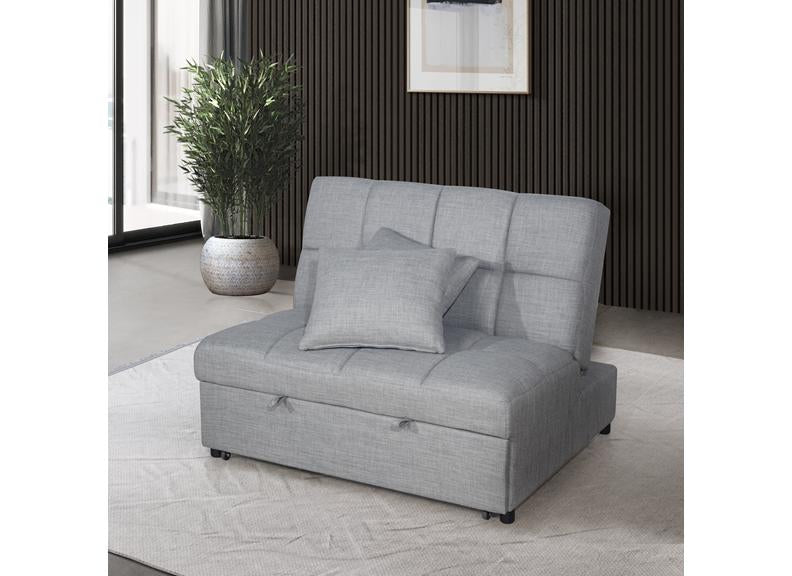 Gracie Grey Fabric Sofa Bed - closed