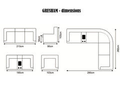 Gresham Grey Fabric Three Seat Sofa with Drop Down Tray – Modern Comfort Living Room Couch In Sand