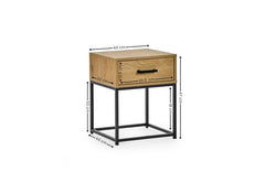 Harlow Oak Bedside Table with Metal Frame – Modern Oak Nightstand | Bedroom Storage  The Harlow Oak Bedside with Metal Frame