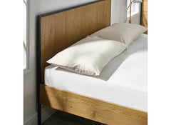 Harlow Oak Bed With Metal Frame Support – Modern Wooden Bedframe | Free Delivery In Ireland