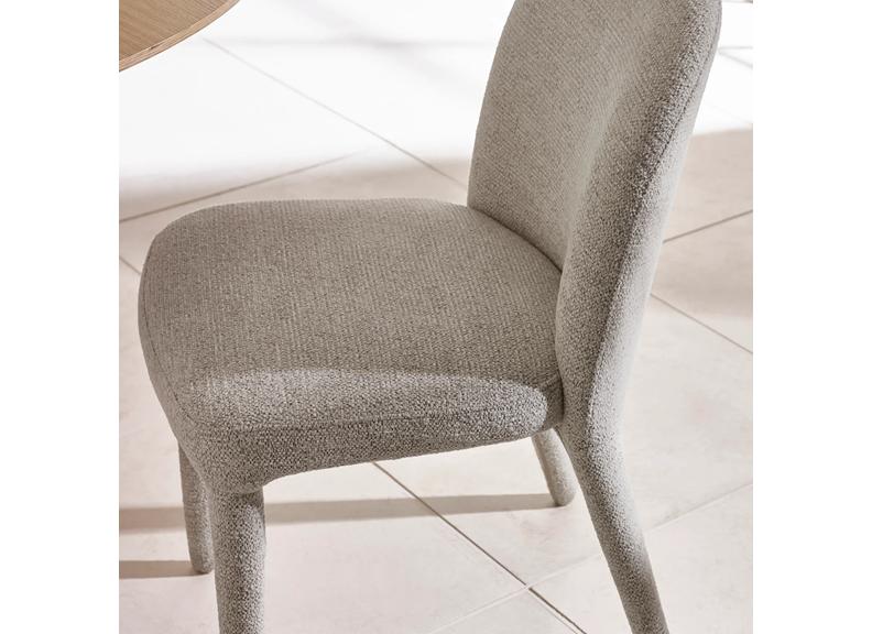 Cellini Compact Round Dining Set – Oak Table with Four Holly Chenille Fabric Chairs