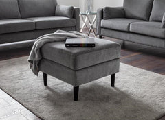 Hayward Grey Chenille Ottoman