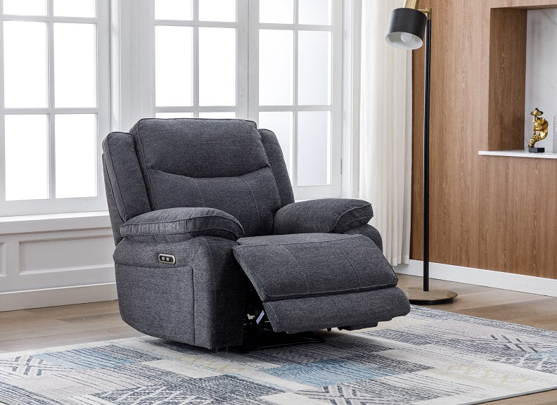 Herbert Powered Dark Grey Armchair