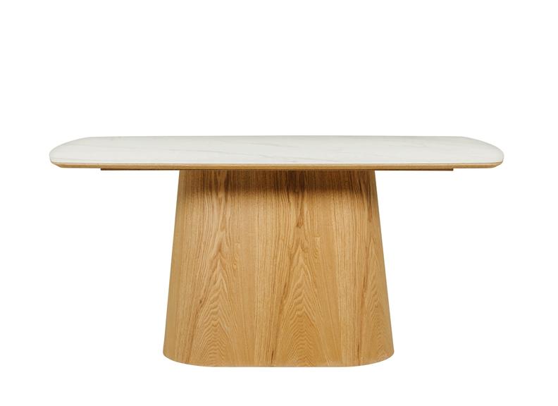Indy 1.6 m Fixed Dining Set With Shea Corduroy Dining Chairs  – Modern Ceramic Top Dining Set