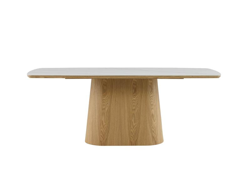 Indy 1.6 m Fixed Dining Set With Shea Corduroy Dining Chairs  – Modern Ceramic Top Dining Set
