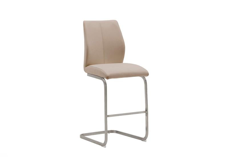 Irma PU Counter Chairs/Stools - With Cantilevered Metal Frame (Pre-Order Taupe & White)