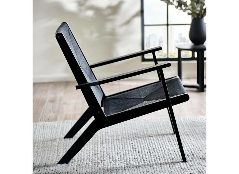 Icaria Black Accent Chair - side