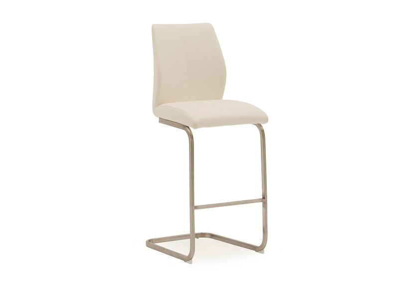 Irma PU Counter Chairs/Stools - With Cantilevered Metal Frame (Pre-Order Taupe & White)