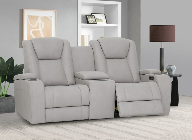 Jesse Powered Fabric Two Seat Sofa W/Tray