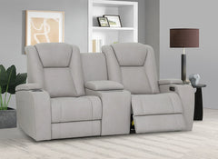 Jesse Powered Fabric Two Seat Sofa W/Tray