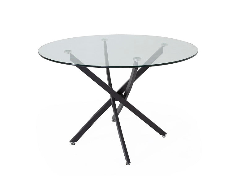 Kacey Round Glass Dining Table