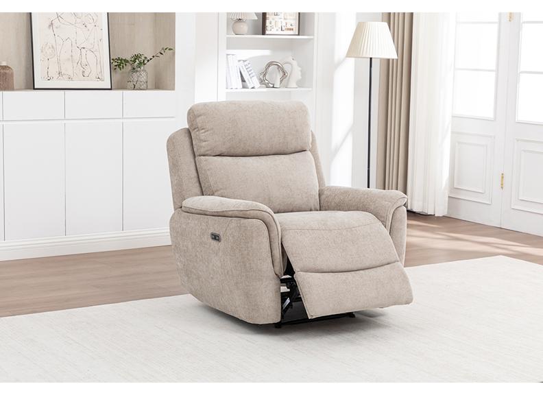 Kelmire Fabric Powered Armchair with Plush Beige Upholstery | Electric Recliner Chair for Luxury Home Comfort