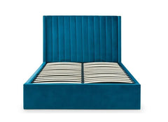 Langham Teal Storage Bed W/Scalloped Headboard