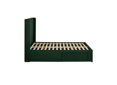 Leila Bottle Green Bed - side