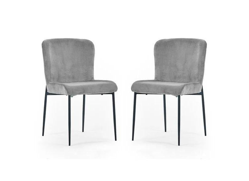 Leonie Grey Velvet Dining Chairs - 1