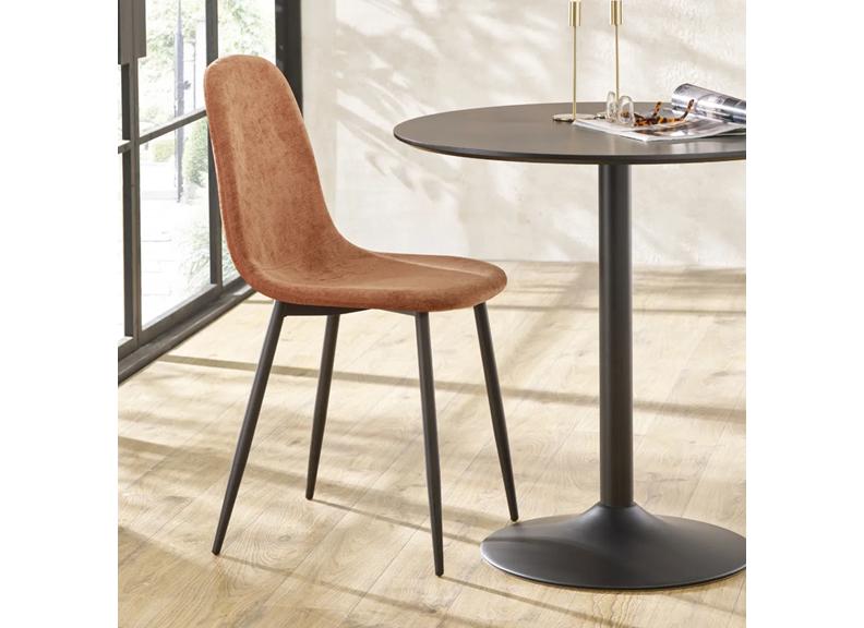 Four Lottie Fabric Dining Chairs – Grey, Green, Blue, Orange – Light Wood Legs – Set of Four