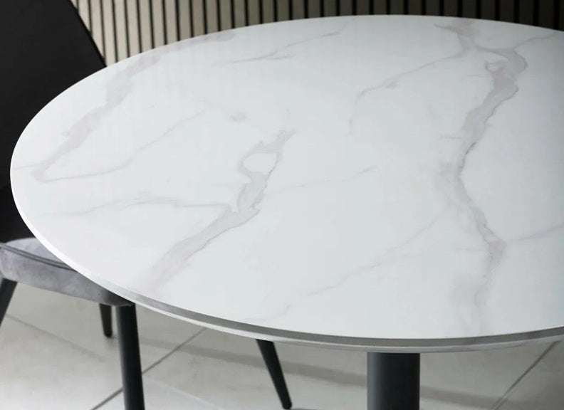 Luca Round White Table - detail