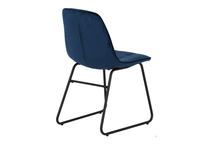 Lukas Blue Velvet Chair - rear
