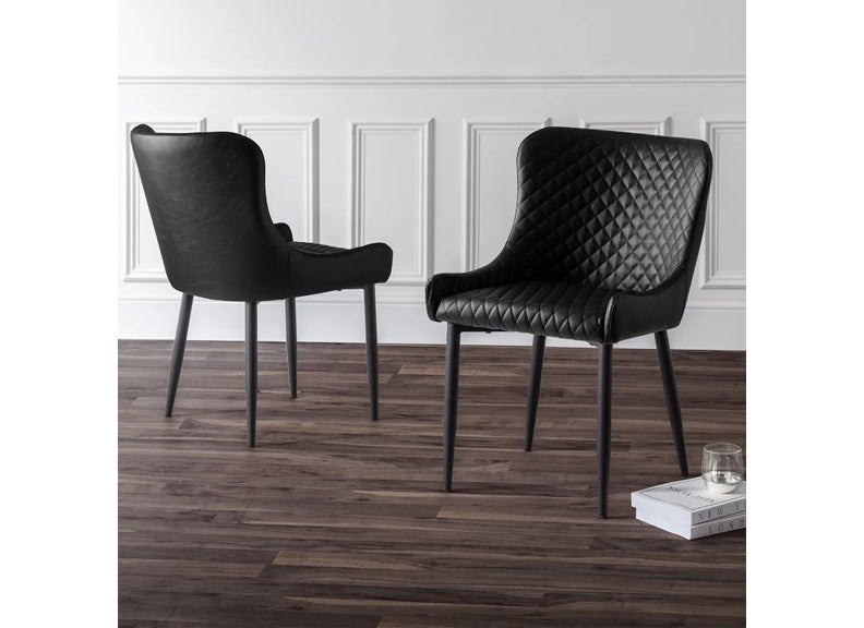 Luxe Black Faux Leather Chairs