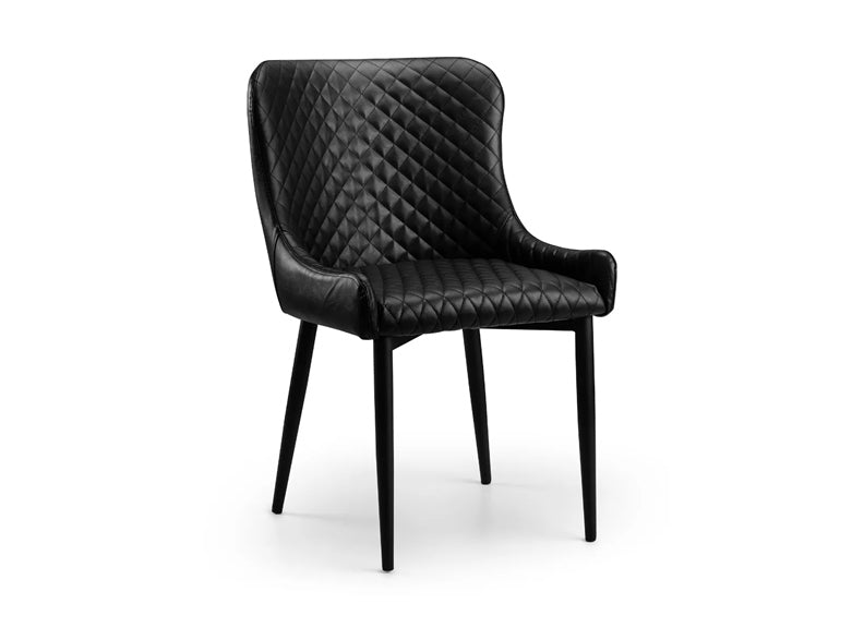Luxe Black Faux Leather Chair