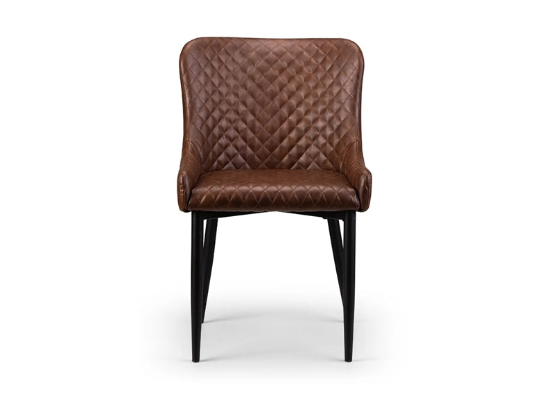 Luxe Brown Faux Leather Chair - 2