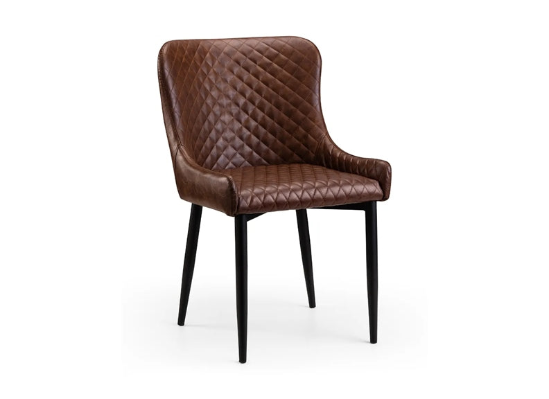 Luxe Brown Faux Leather Chair - 1