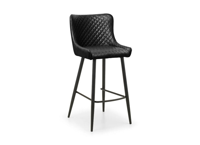 Luxe Faux Leather Black Stool