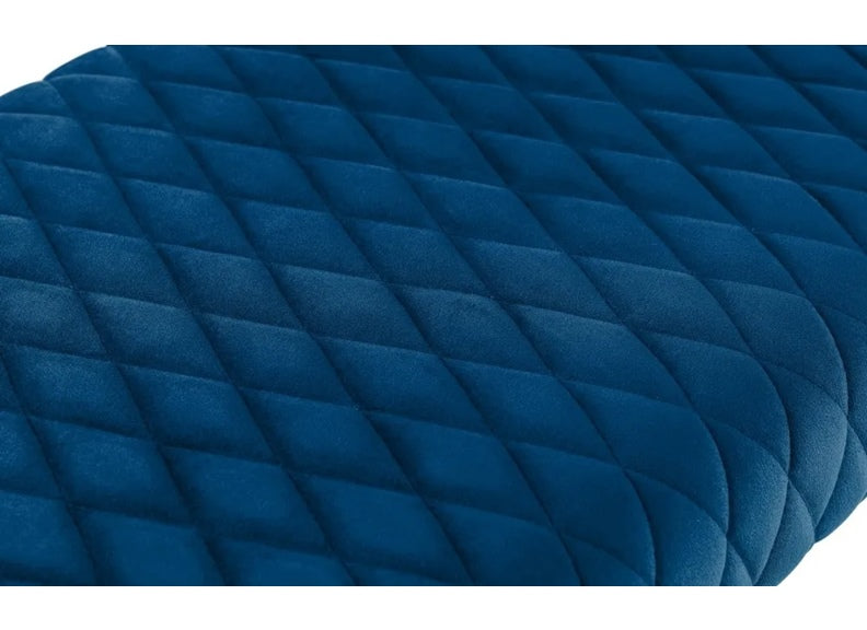 Luxe Low Velvet Blue Bench - detail