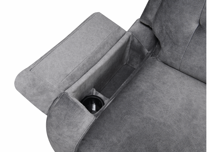 Linda Powered Grey Armchair - charging port