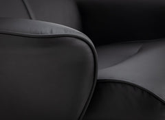 Lugano Black Faux Leather Chair - detail