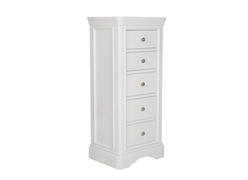 Mabel Bone Five Drawer Tall Chest