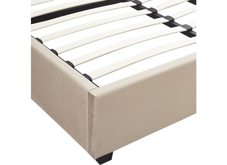 Madison Fawn Velvet Storage Bed with Hexagonal Debossed Headboard – Luxury Ottoman Bed Frame with Hidden Storage (Pre-Order 4 ft6)