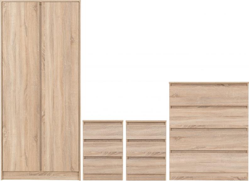 Malvern Sonoma Oak 2 Door Wardrobe Set - room