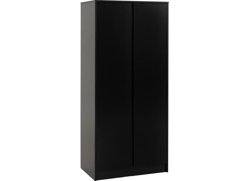 Malvern Black Two Door Wardrobe - 2