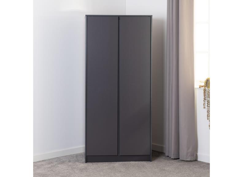 Malvern Grey Two Door Wardrobe - room