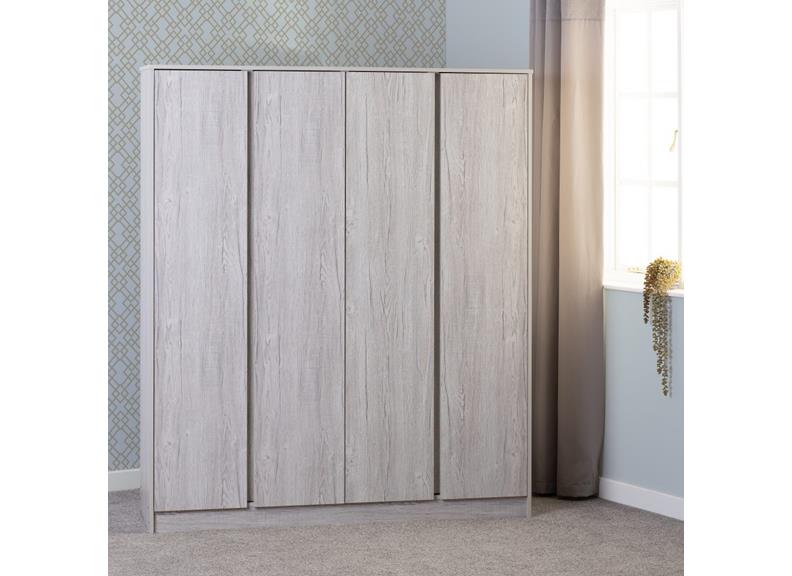 Malvern Urban Snow Four Door Wardrobe - room