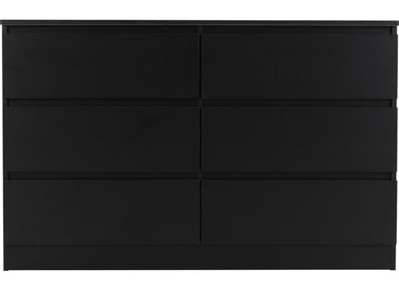 Malvern Six Drawer Chest - black - front