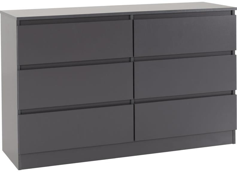 Malvern Six Drawer Chest - grey - 1