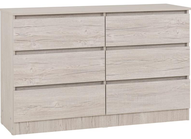 Malvern Six Drawer Chest - urban Snow - 