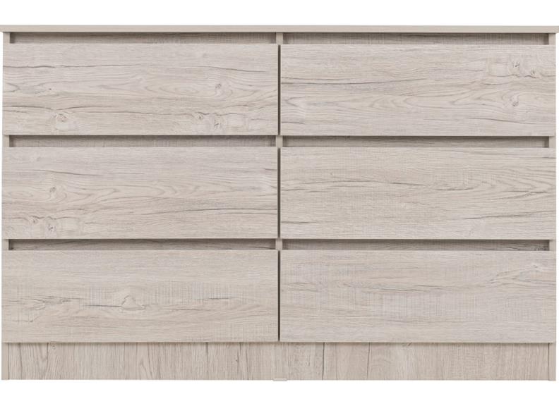 Malvern Six Drawer Chest - urban Snow - front