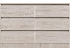 Malvern Six Drawer Chest - urban Snow - front