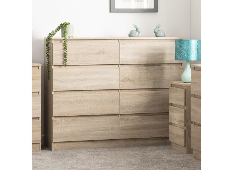 Malvern Sonoma Oak 8 Drawer Chest - room