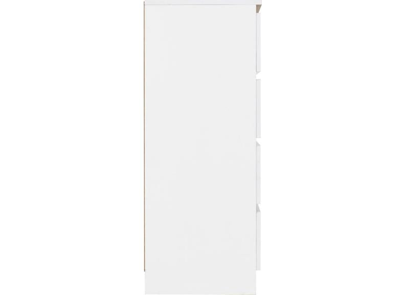 Malvern White 8 Drawer Chest - side