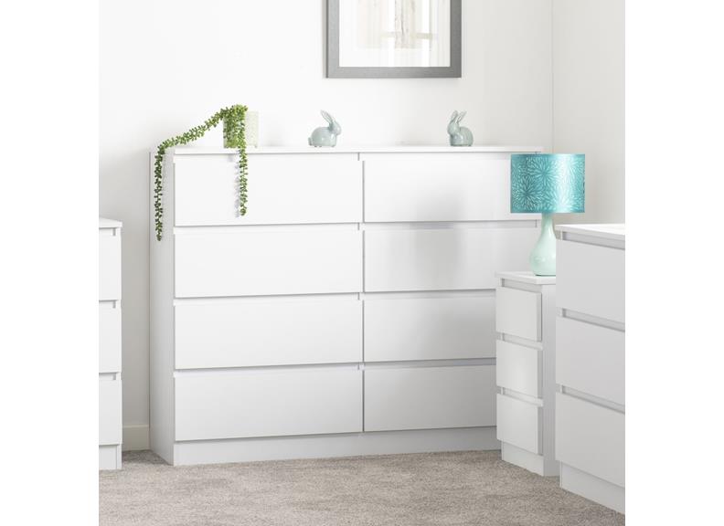 Malvern White 8 Drawer Chest - room